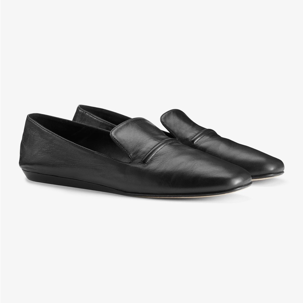 MM LaFleur Grace Loafer Flats Womens 37 7 Black Leather Kidskin Capsule $295